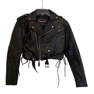 LeatherMen - Vintage Black Leather Jacket - Women's Small